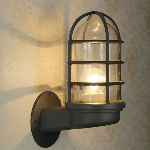 Pair of wall lights wall sconce black indoor Vintage retro antique industrial iron cage~2009 - LEDSone UK Ltd