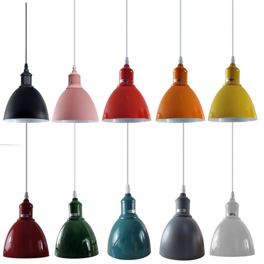 Industrial Vintage Retro adjustable Ceiling various colours Pendant Light with E27 Uk Holder~4033