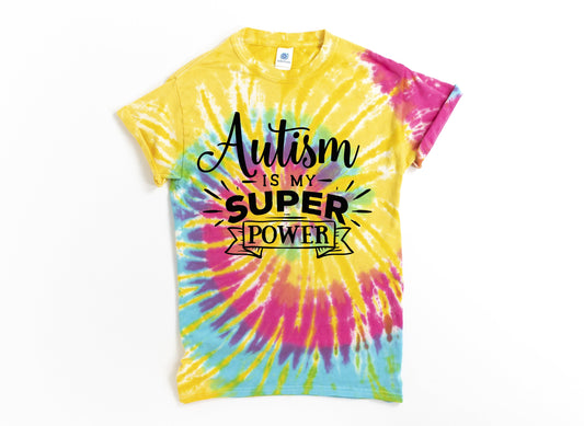 Autism Rocks and Rolls Tie Dye Unisex T-shirt Kids and 