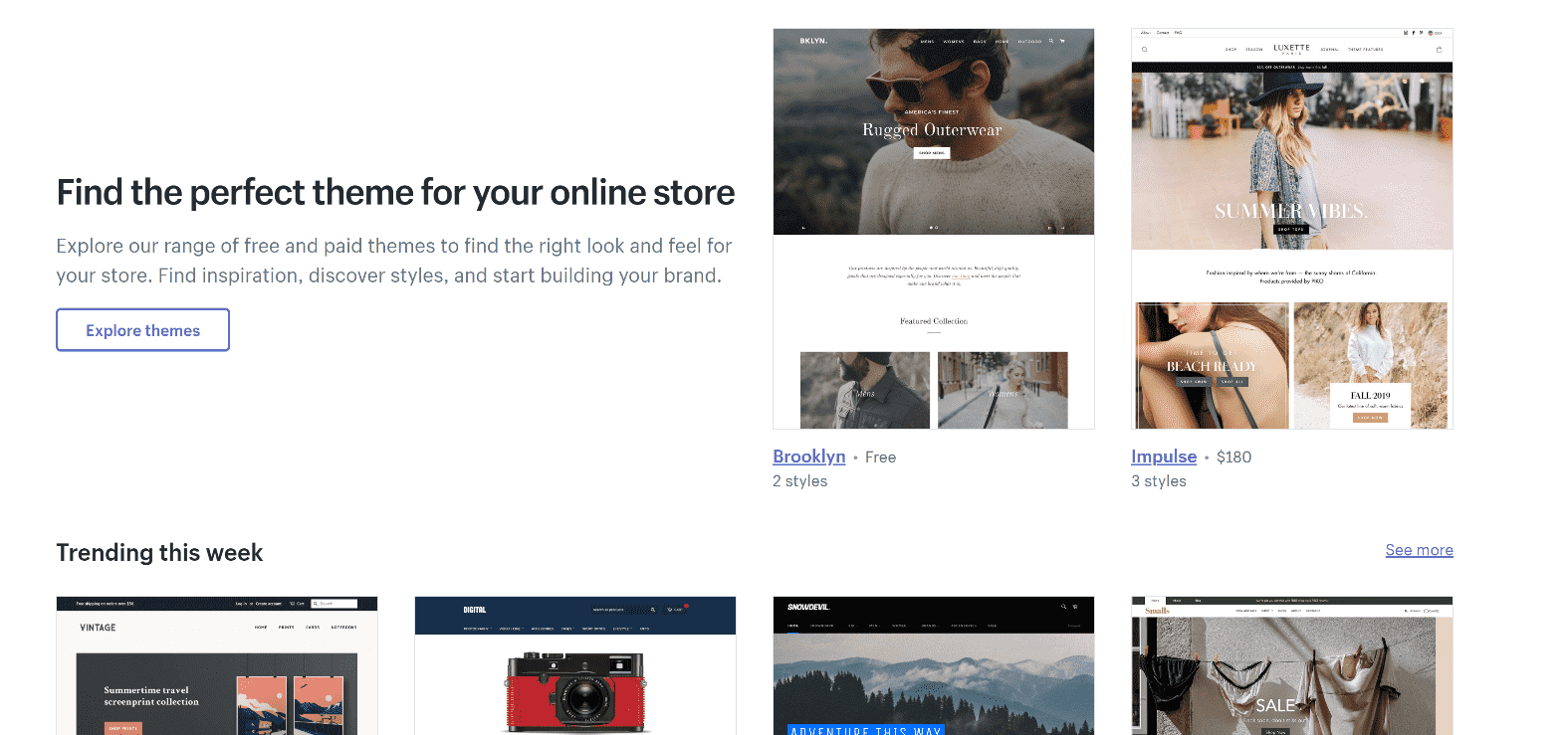 Theme store Shopify