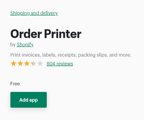 Application Order Printer 