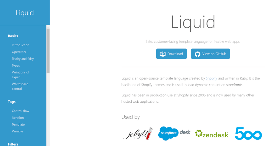 Liquid sur Git Hub