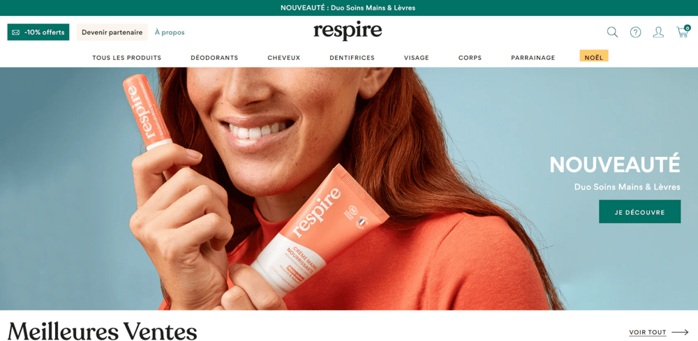 Respire Homepage 2023