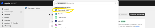 Application Translate and Adapt Shopify