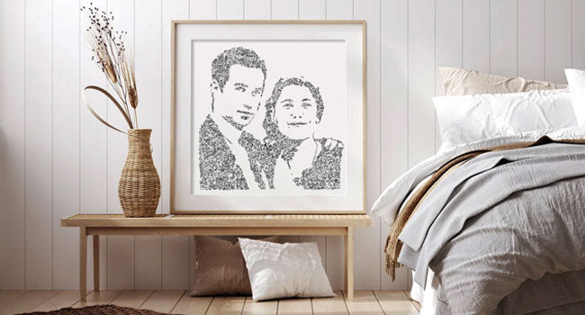 cadeau de mariage portrait encadre draw my wedding