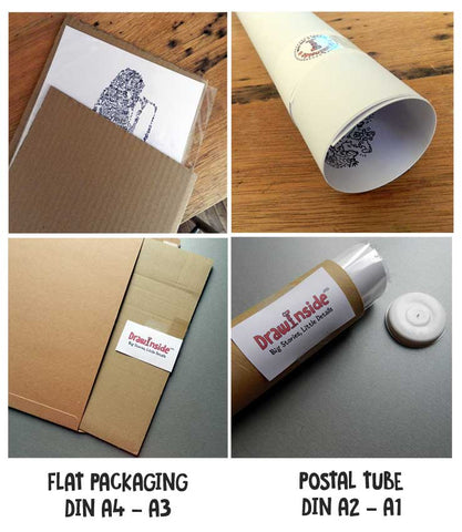 drawinside packaging postal tube flat parcel