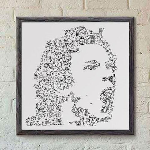Chad Smith doodle art print - drummer of the Reh Hot Chili Peppers –  drawinside