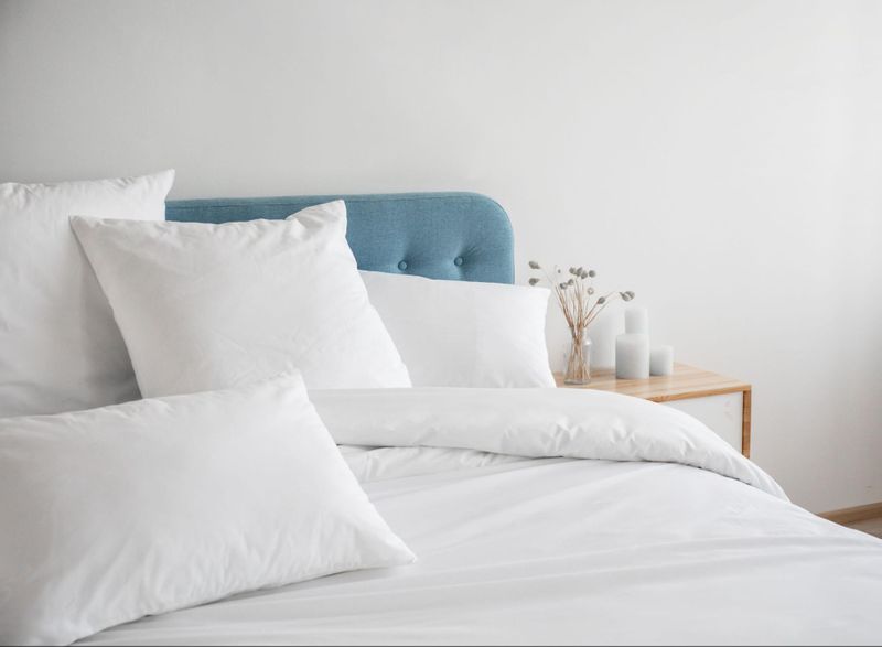 Clean queen-sized bed with bamboo rayon sheet set