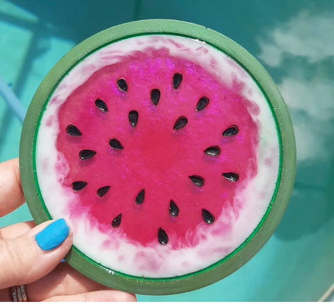 watermelon resin coaster