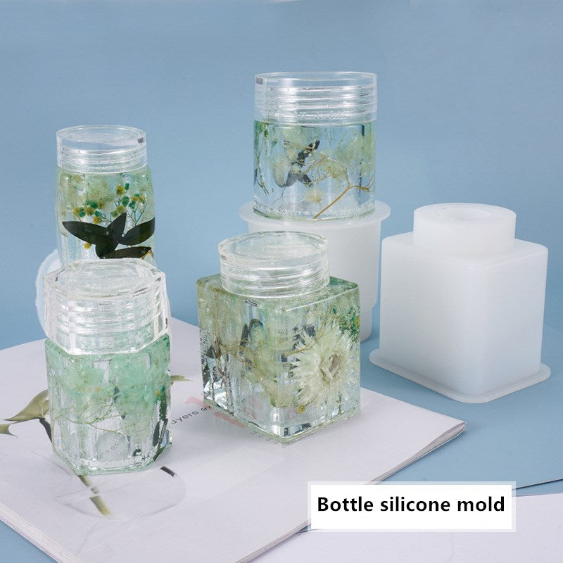 DIY Mushroom Jars Silicone Molds with Lid Epoxy Resin Mold