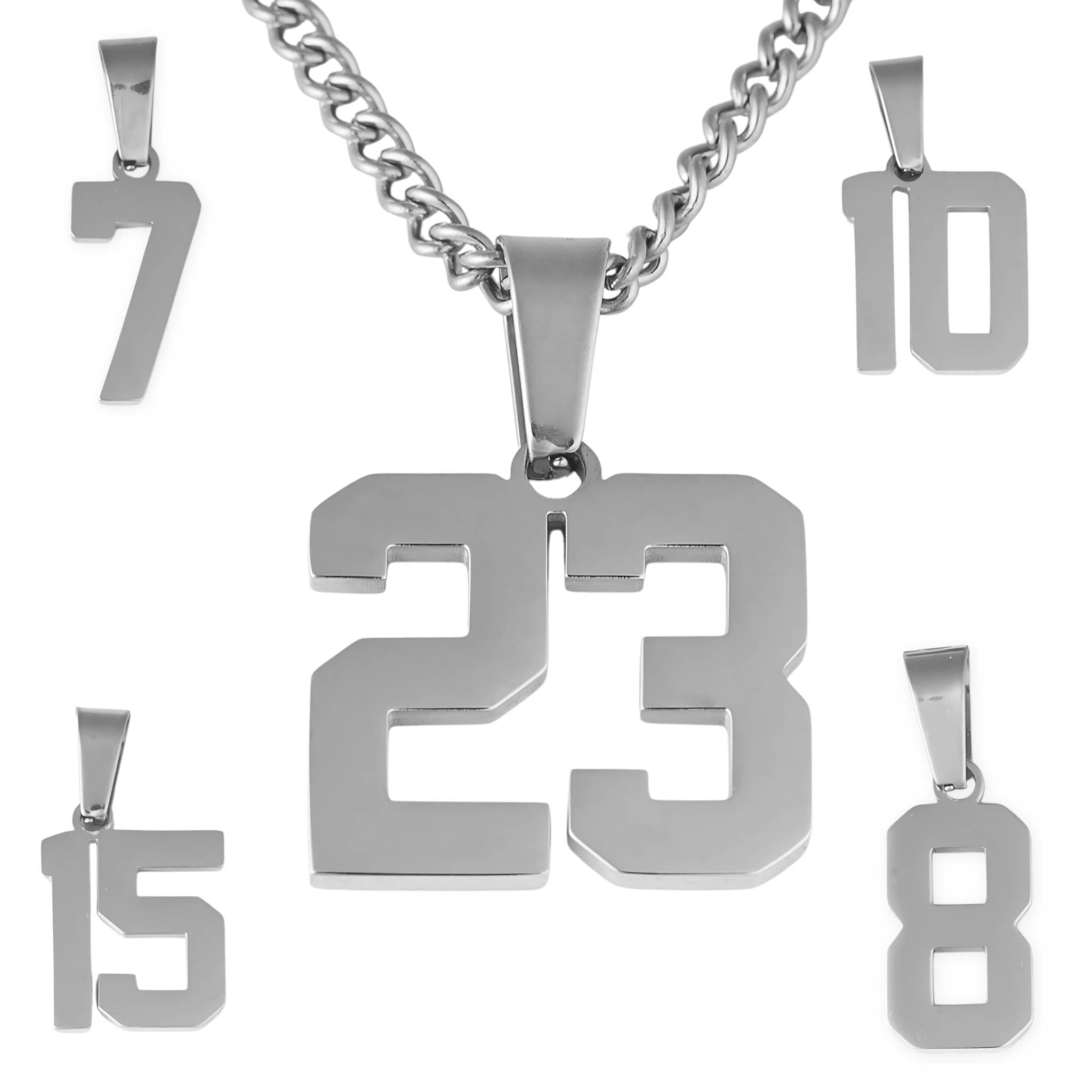 Stainless Steel Number Pendant - FlowX Jewelry product image