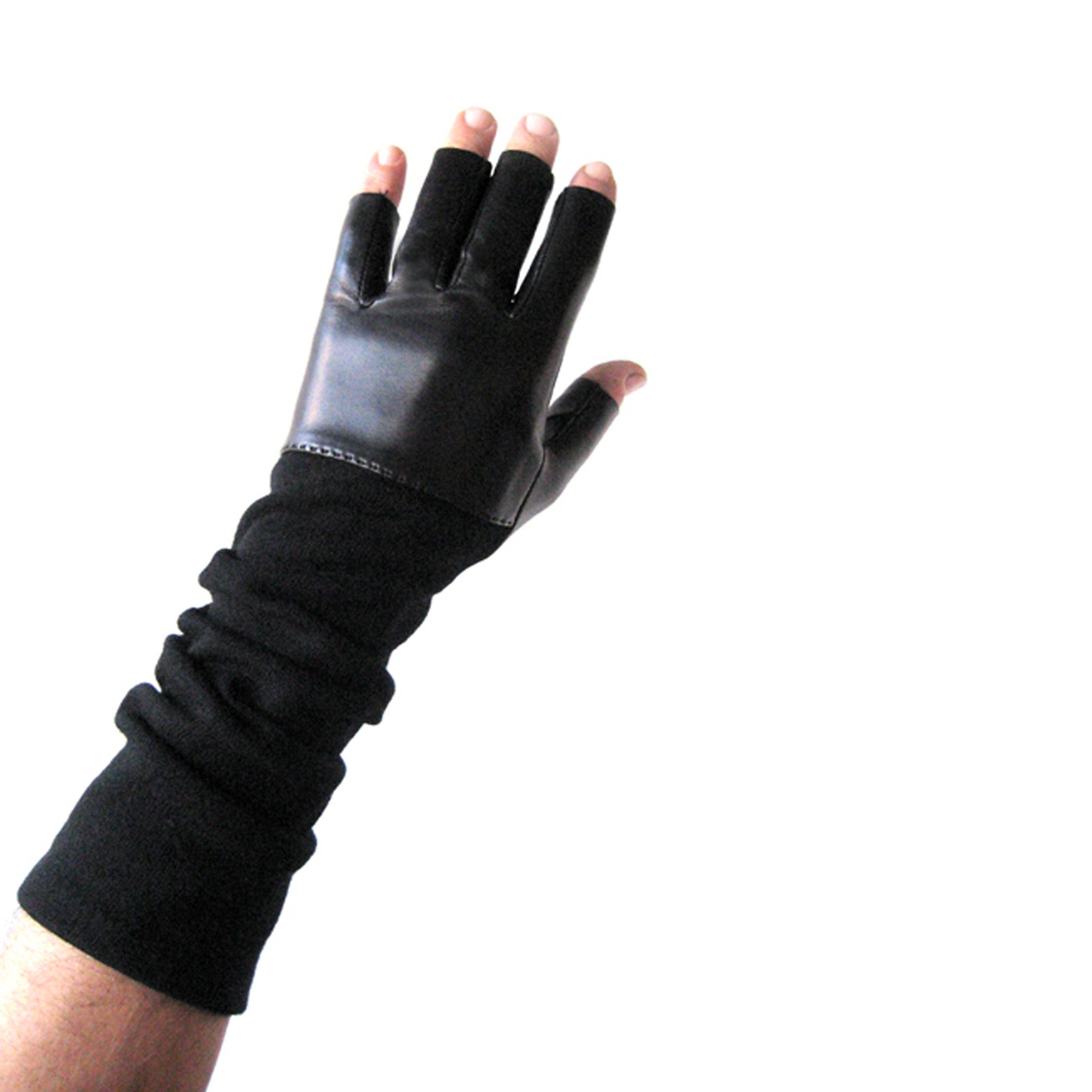 Mens fingerless gloves with cashmere 