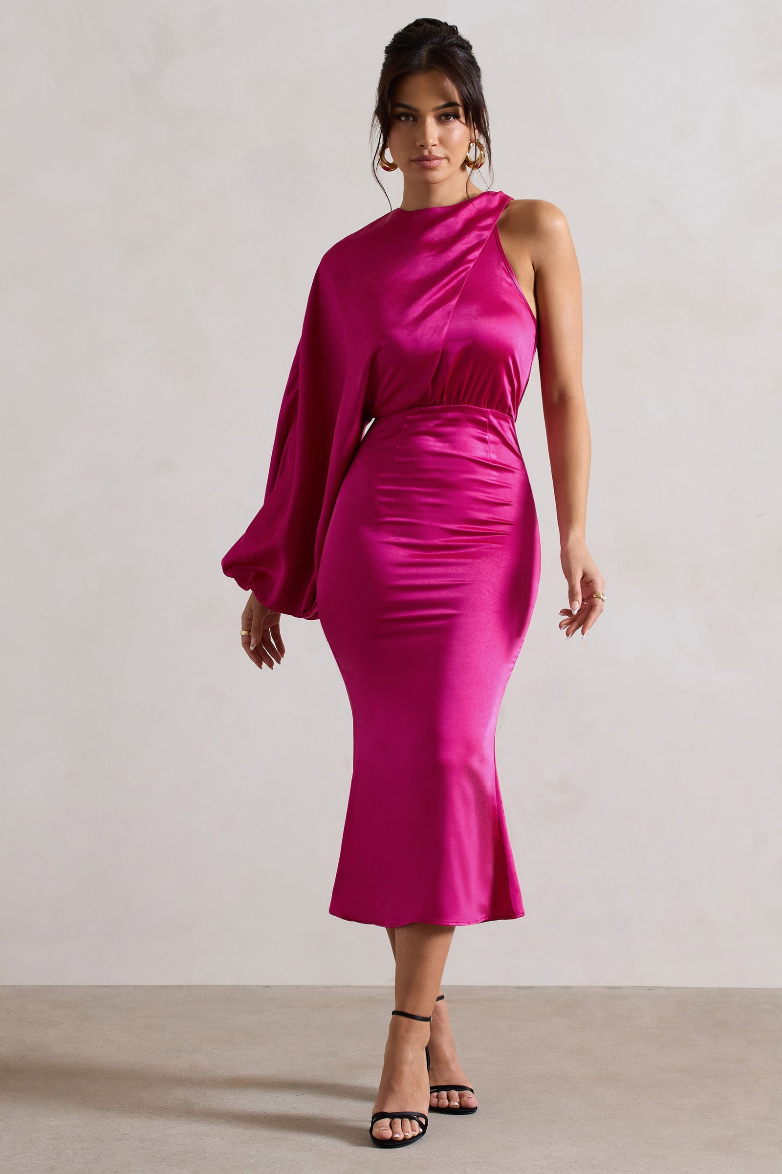 Two Scoops Pink Floral Puff-Sleeved Corset Split Midi Dress – Club L London  - AUS