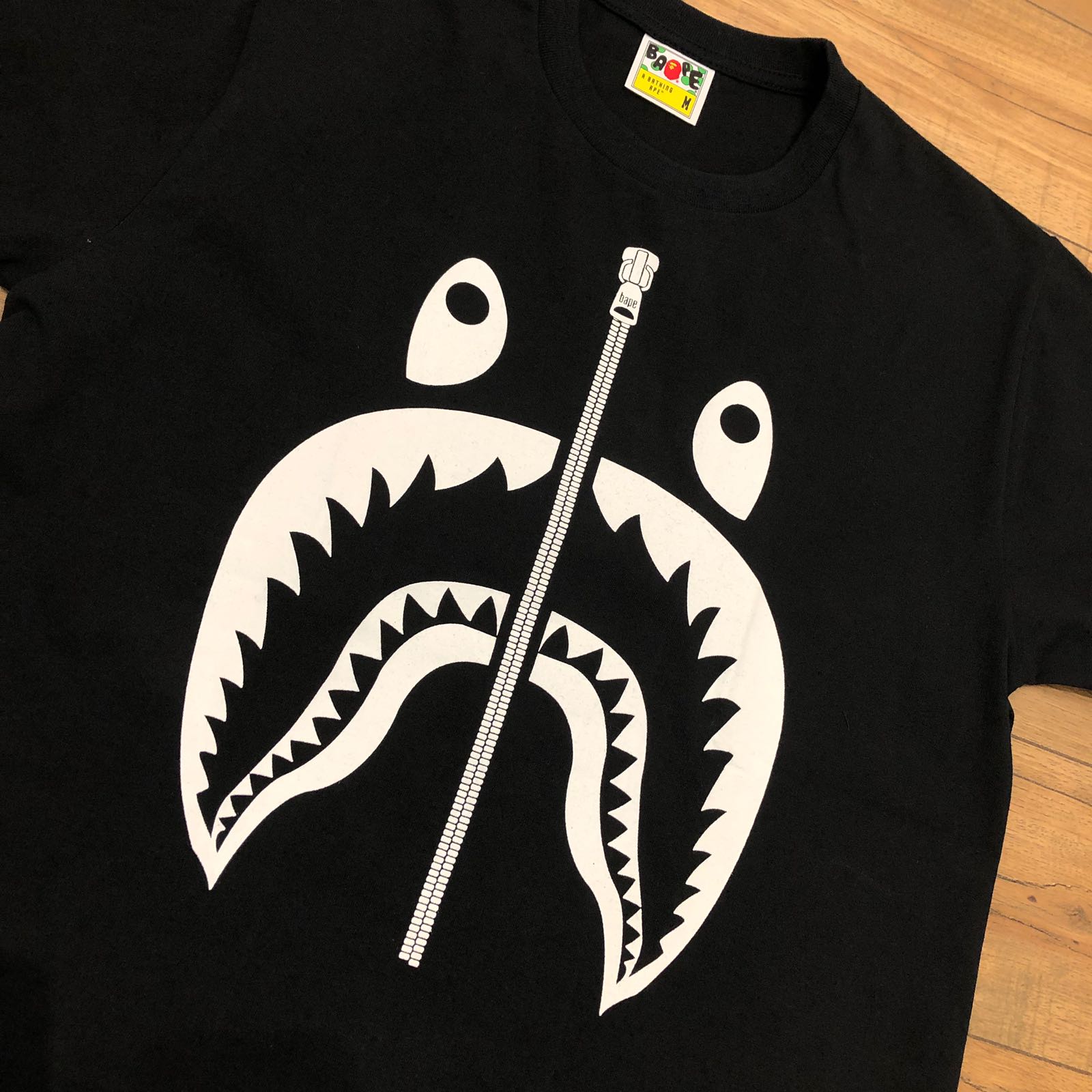 bape shark t shirt black