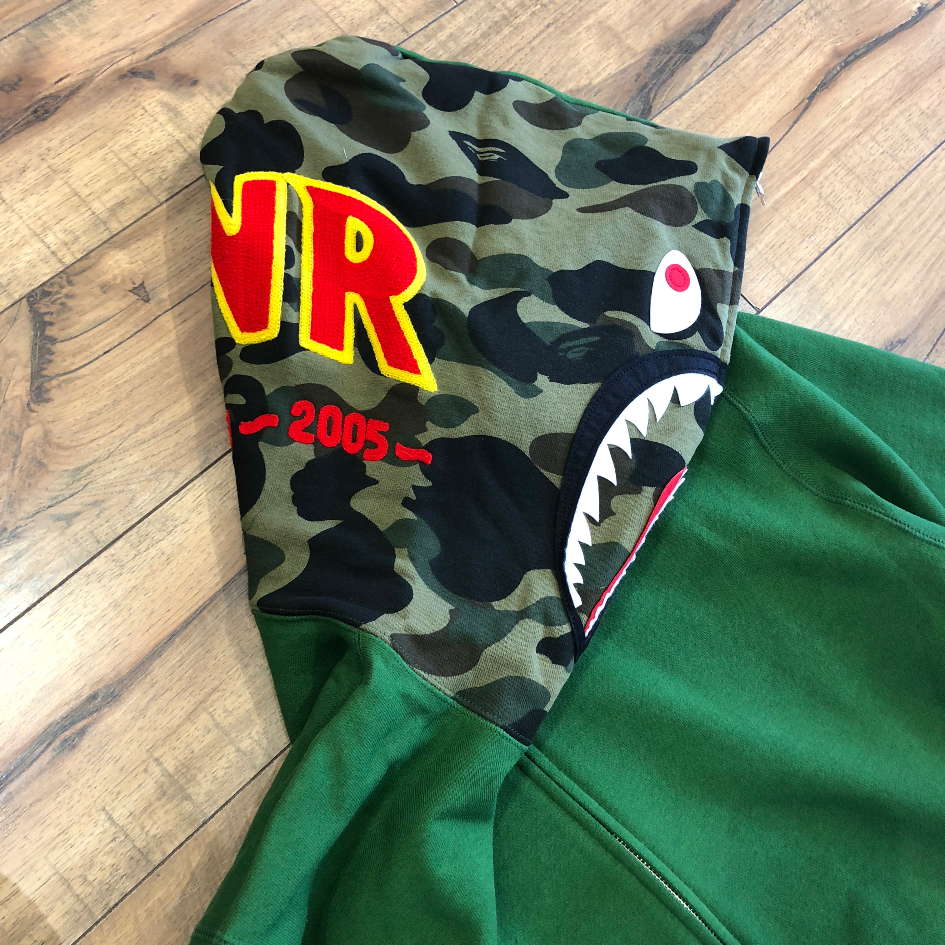 Bape PONR 1st Camo Hood Full Zip Shark Hoodie (Green) – Superbored ...