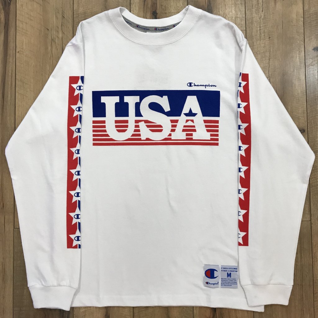 Champion USA Logo l/s Tee (White 