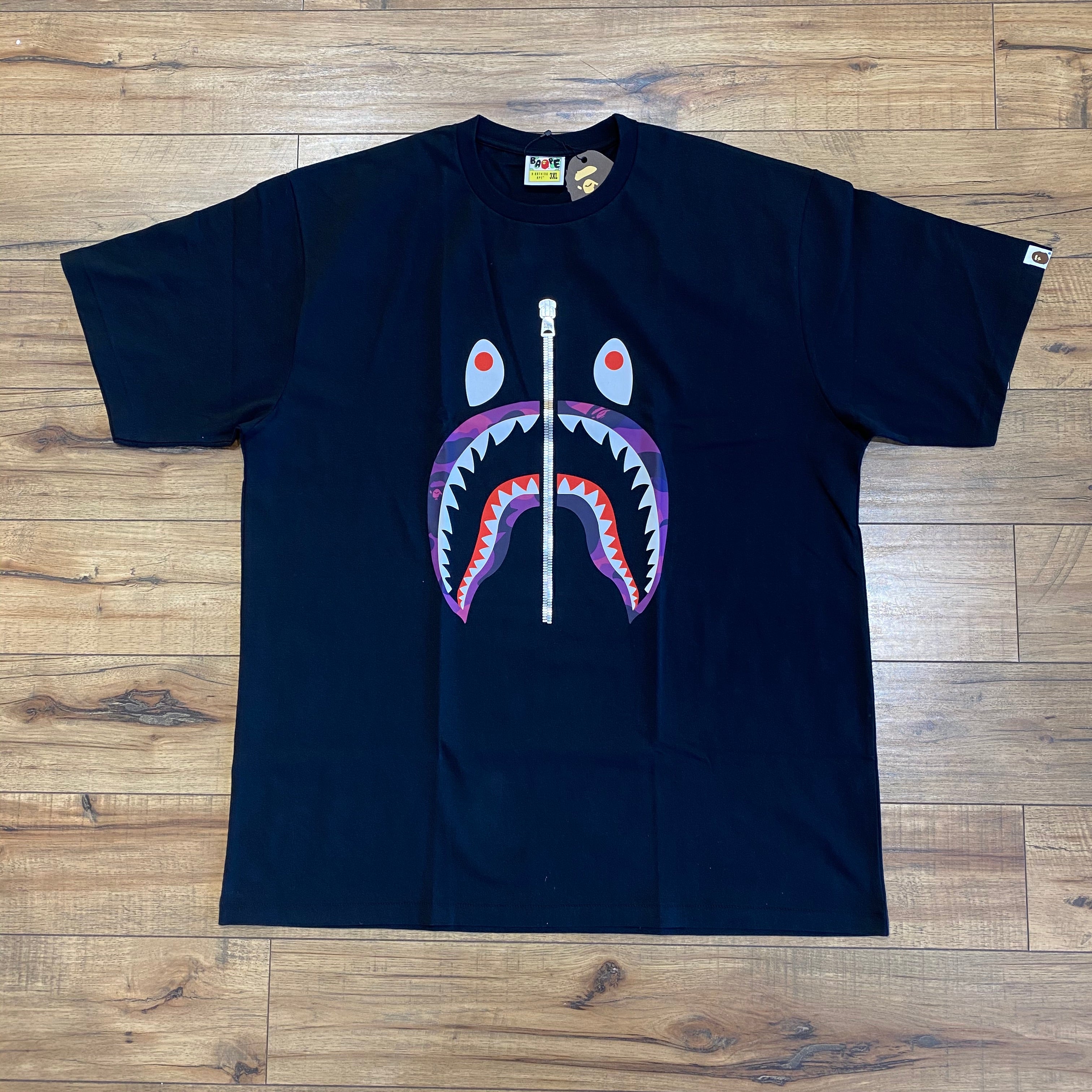 bape color camo shark tee