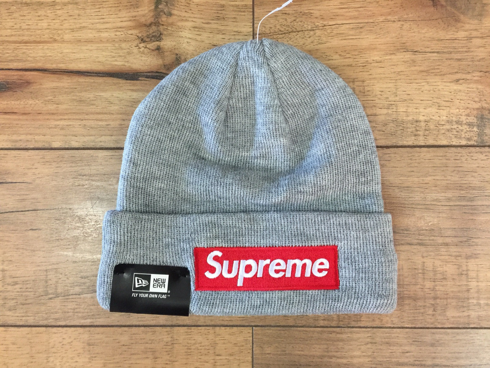 supreme box logo beanie grey