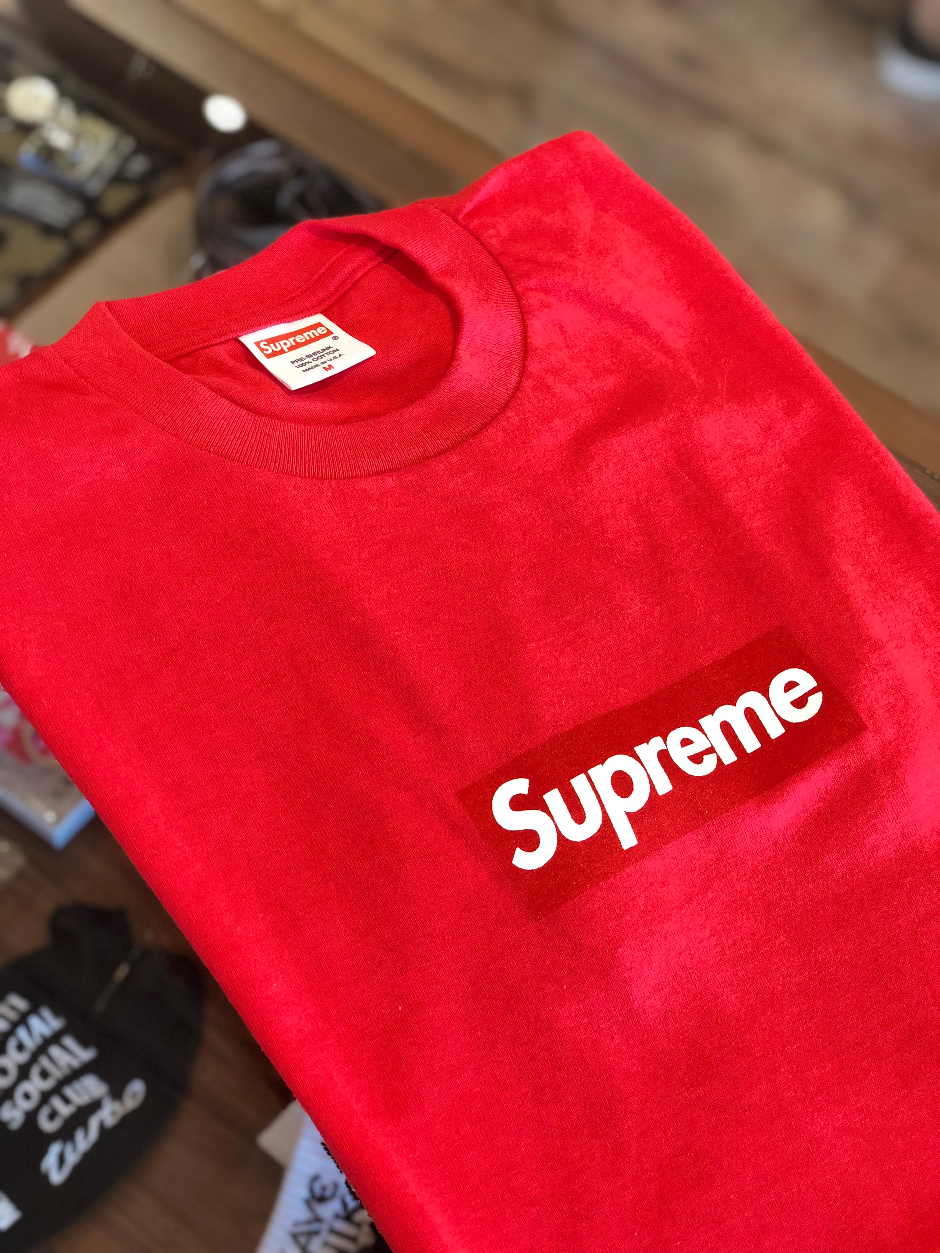 supreme red box logo tee