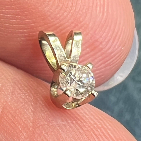 18K Yellow Gold Diamond Jewelers Loupe Pendant Charm. Tiny!