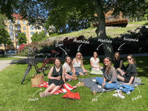 imagiLabs team sitting in a park for a picnic.