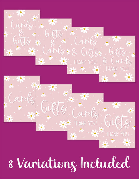 printable baby shower card and gift signs
