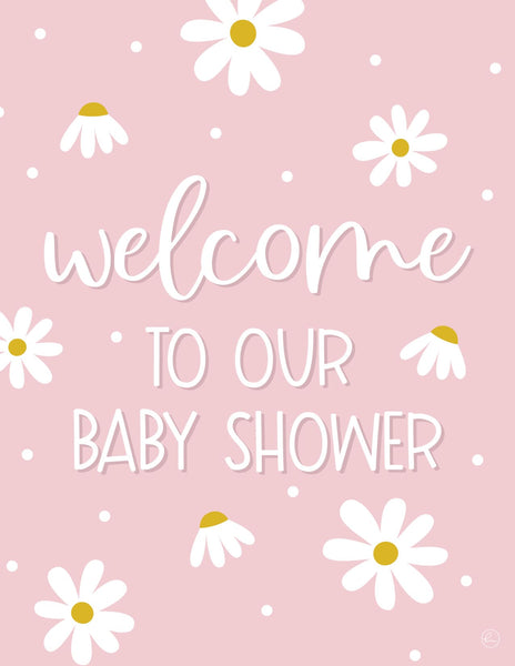 baby in bloom baby shower welcome sign