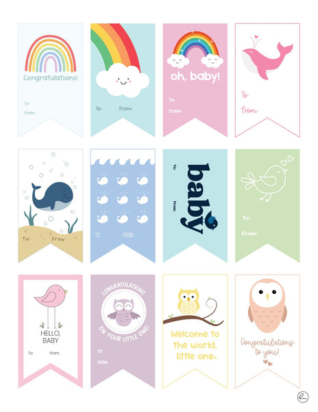 printable baby shower gift tags