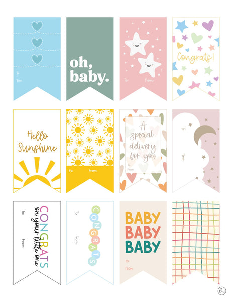 printable baby shower gift tags