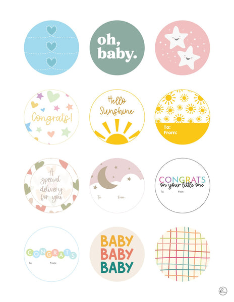 printable baby shower gift tags