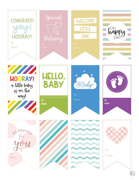 printable baby shower gift tags