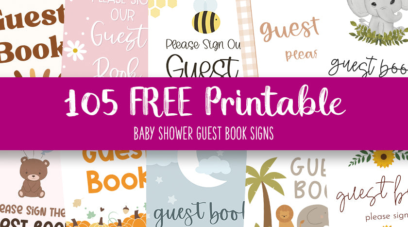 printable baby shower guest books signs feature