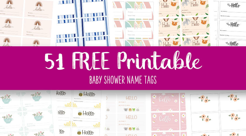 printable baby shower name tags feature