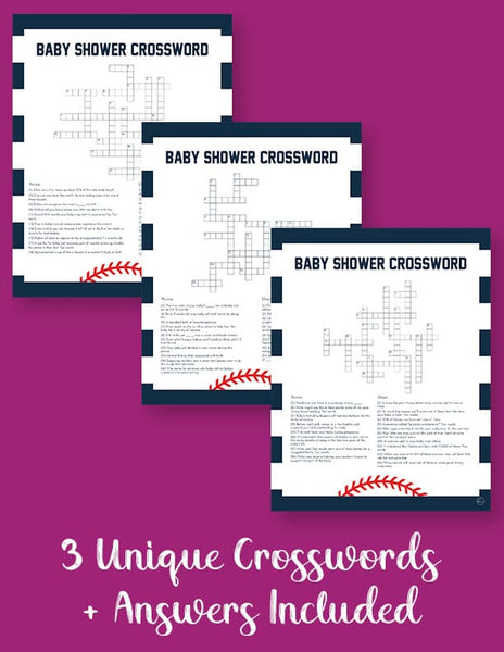 printable baby shower crossword puzzles