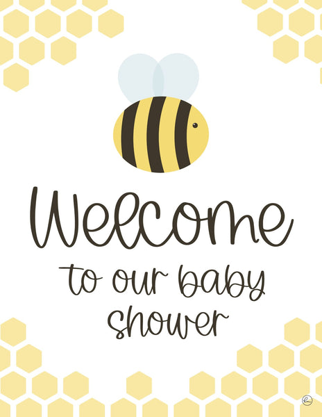 bee baby shower welcome sign