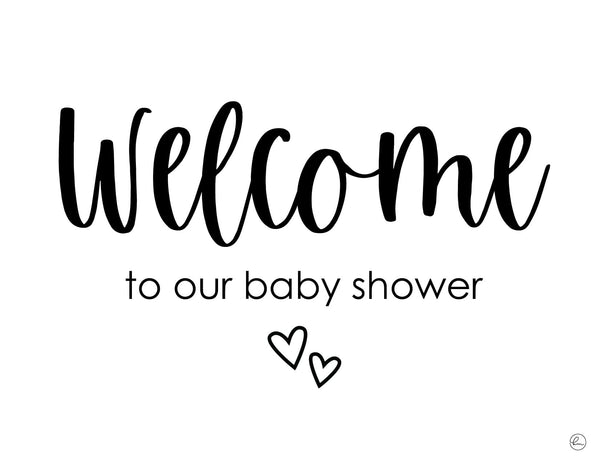 black hearts baby shower welcome sign