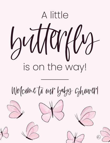 butterfly baby shower welcome sign