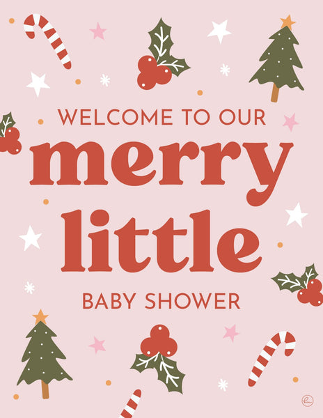 christmas baby shower welcome sign