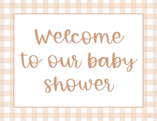 coed baby shower welcome sign