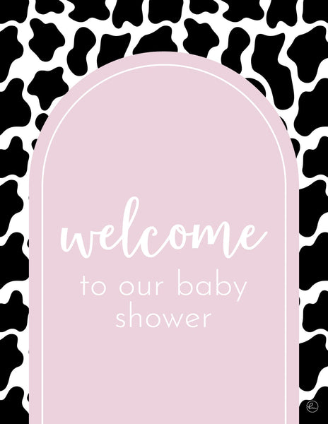 cow baby shower welcome sign