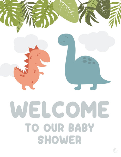 dinosaur baby shower welcome sign