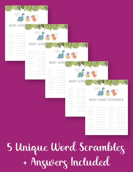 printable baby shower word scrambles