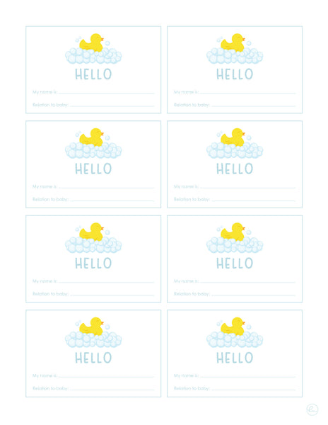 printable baby shower name tags