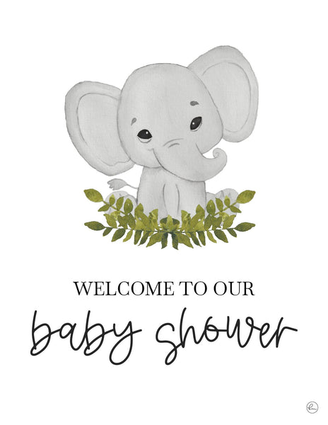 elephant baby shower welcome sign