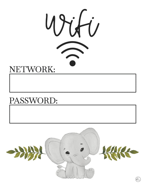 printable baby shower wifi signs