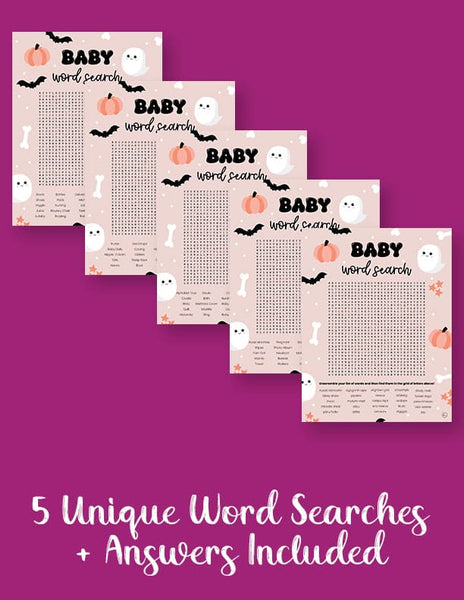 printable baby shower word searches