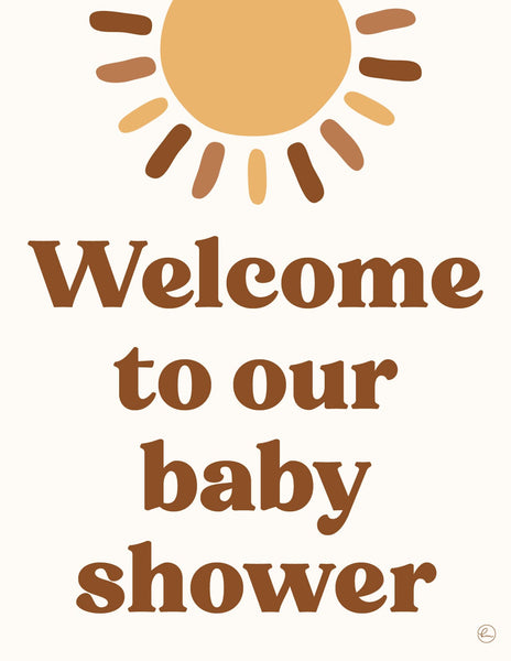 here comes the son baby shower welcome sign