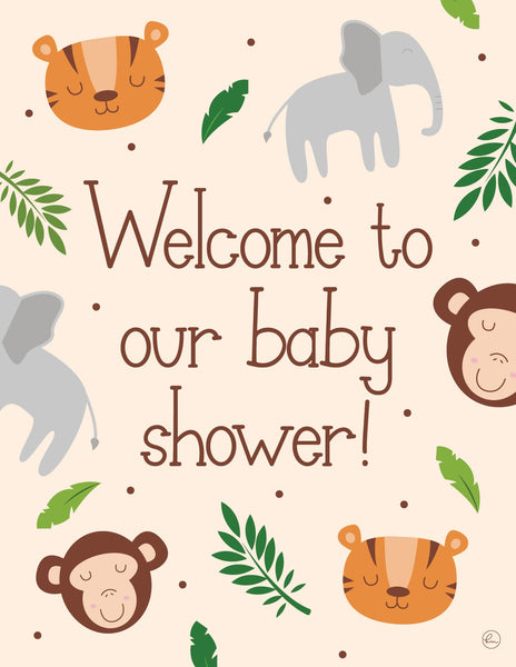 jungle baby shower welcome sign