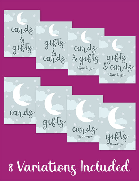 printable baby shower card and gift signs