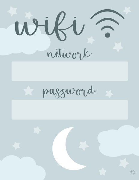 printable baby shower wifi signs